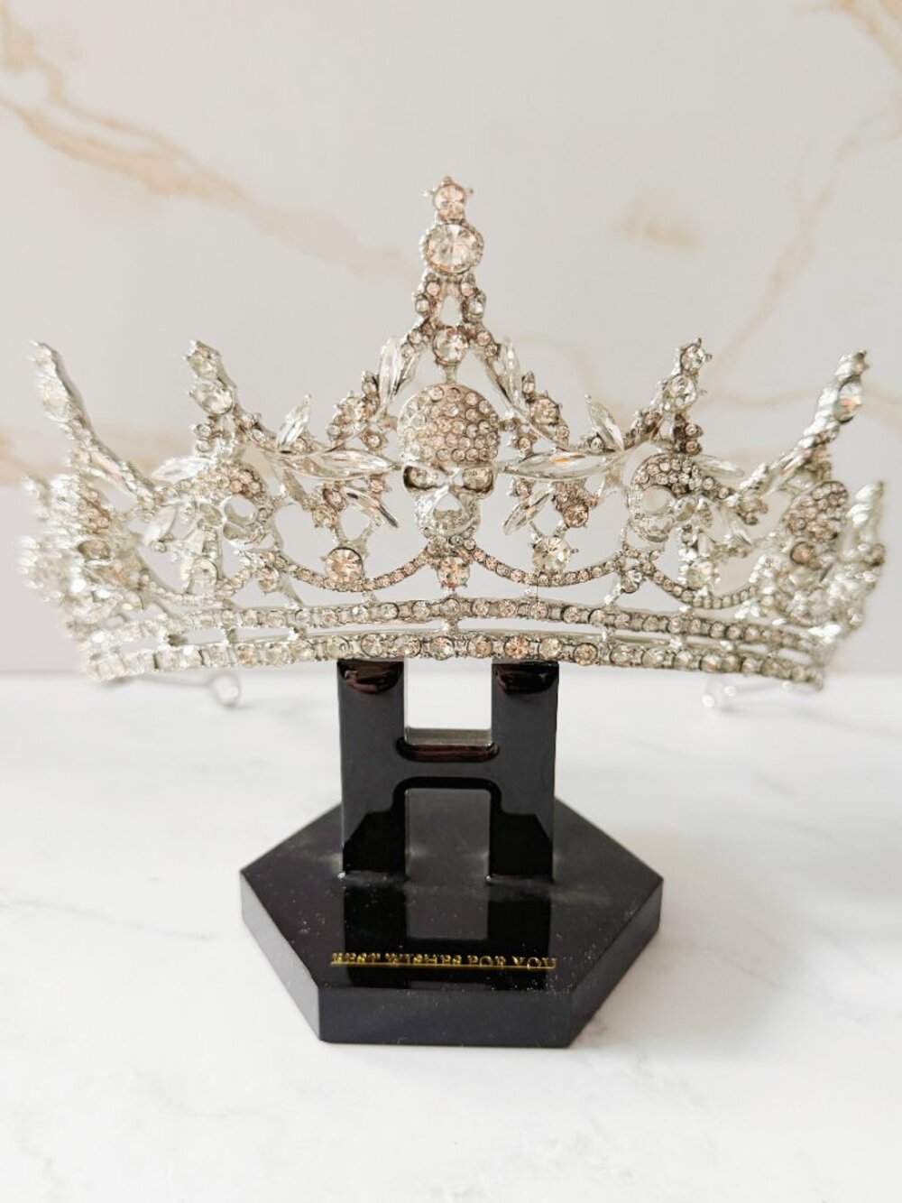 Silver Skull Crown Gothic Rhinestone Tiara Halloween Costume Bridal Headpiece